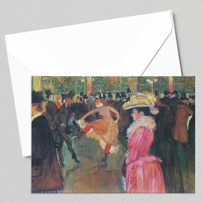 Im Moulin Rouge, The Dance - Henri de Toulouse-Lautrec - Grußkarte