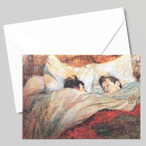 In Bed - Henri de Toulouse-Lautrec - Greeting Card