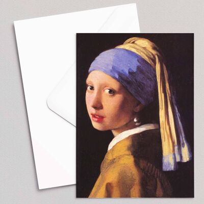 Fille avec une boucle d'oreille de perle - Johannes Vermeer - Carte de vœux