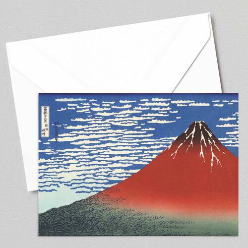 Fine Wind, Clear Morning (Red Fuji) - Katsushika Hokusai - Greeting Card