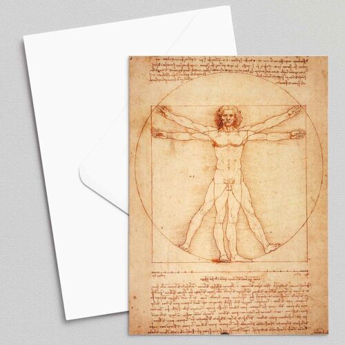 Vitruvian Man - Leonardo Da Vinci - Greeting Card