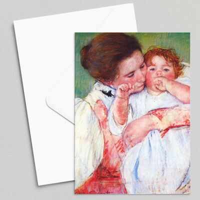 Little Ann lutscht am Finger - Mary Cassatt - Grußkarte