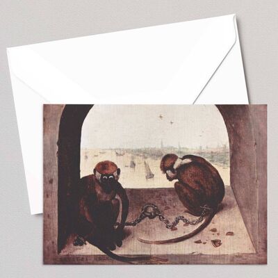Zwei Affen - Pieter Bruegel der Ältere - Grußkarte