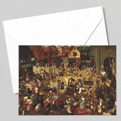 La lotta tra Carnevale e Quaresima - Bruegel il Vecchio - Biglietto d'auguri