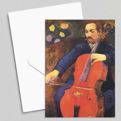 El violonchelista (Retrato de Upaupa Scheklud) - Paul Gauguin - Tarjeta de felicitación