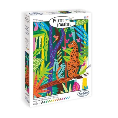 Pintura por números de la Sentosfera - Paleta del artista - Pantera de la jungla