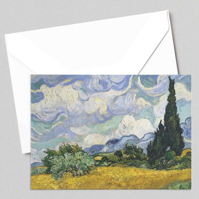 Wheat Field with Cypresses - Vincent Van Gogh - Greeting Card