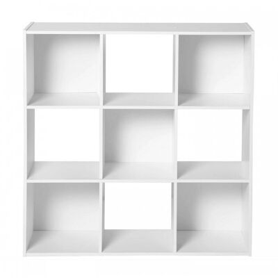 Estante de almacenamiento blanco de 9 compartimentos