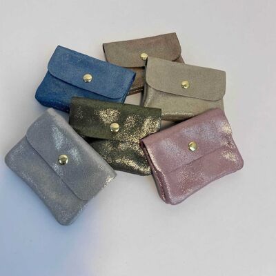 Portefeuille 'Blush Suede Glitter' | 100% daim | Plusieurs couleurs