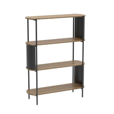 Étagère 4 niveaux métal et bois (dim. 100 x 34 x 133.5 cm)