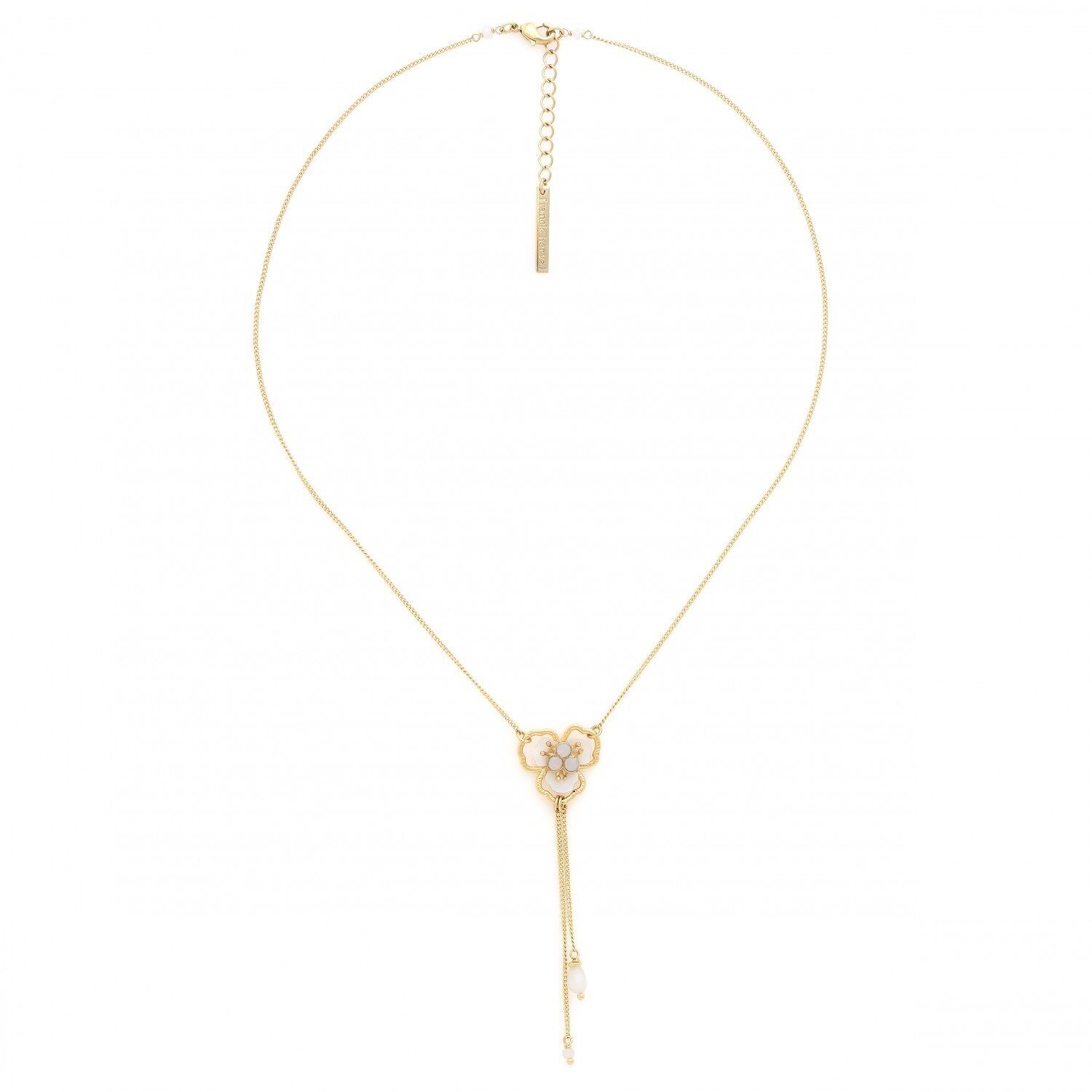 LISETTE   collier pendentif fleur & pampilles chaine