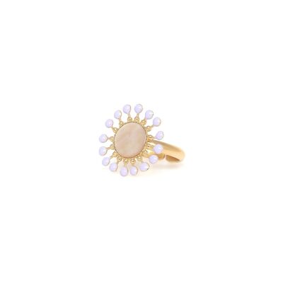 Anello regolabile rotondo lilla LAURYNE
