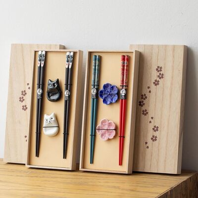 Coffret de baguettes en bois naturel Tanaka Tanahashi
