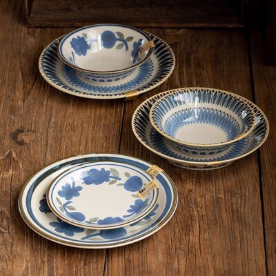 Mino-yaki Retro Tokusa Pattern Ceramic Tableware