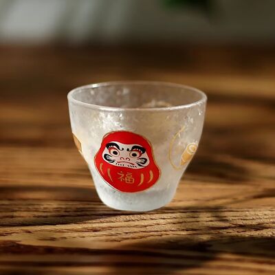 Vaso de sake japonés de vidrio esmerilado Aderia