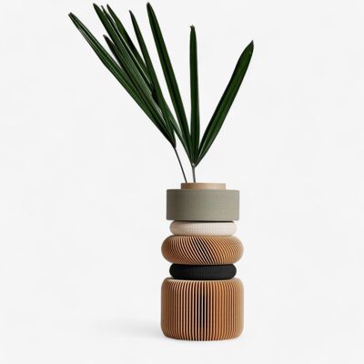 Vase modulaire Vert Olive 02 - Parfait pour fleurs séchées ou fleurs fraîches