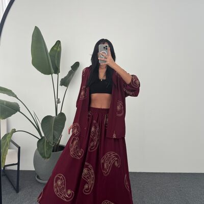 SHIRT & LONG SKIRT SET – 100% VISCOSE