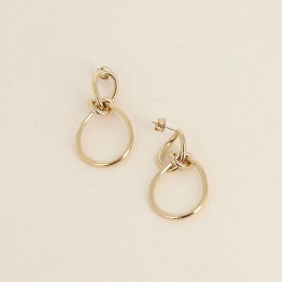Pendientes colgantes - doble aro y nudo