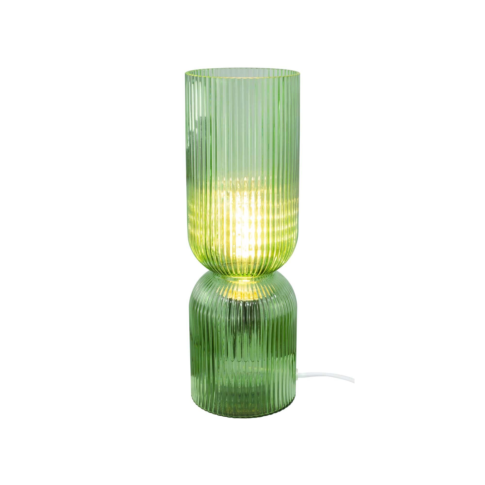 Charmante farbige Tischlampe aus geripptem Glas