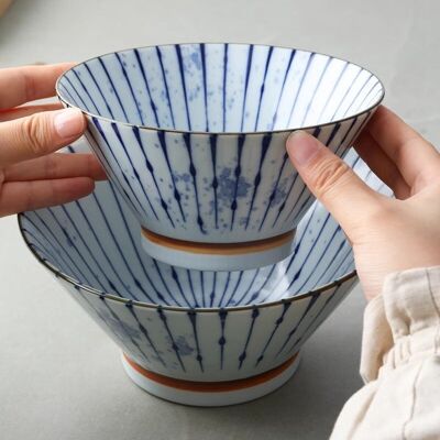 Ciotole in ceramica fatte a mano con motivo soffiato a inchiostro