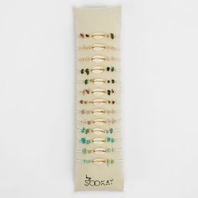 Bracelet cauri & pierres naturelles – Harmonie douce