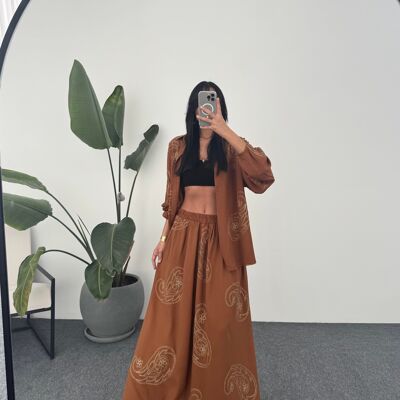 CONJUNTO DE CAMISA Y FALDA LARGA – 100% VISCOSA