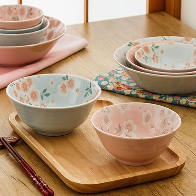 Bowl with romantic sakura pattern