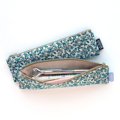 Mini astuccio portapenne - Fiori verdi per bambini (19x6 cm)