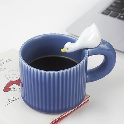 Porcelain Duck Couple Mugs