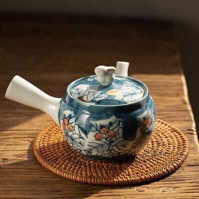 Teiera artigianale Arita-yaki con manico laterale