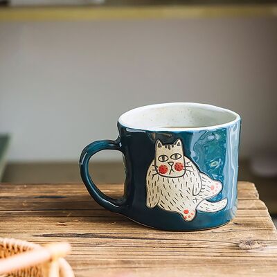 Adorabili tazze fatte a mano con motivi di gatti