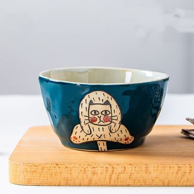 Bols Artisanaux avec Motifs de Chats