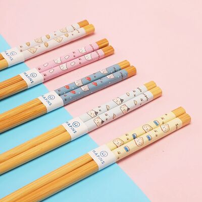 Baguettes Japonaises avec Motifs de Chats