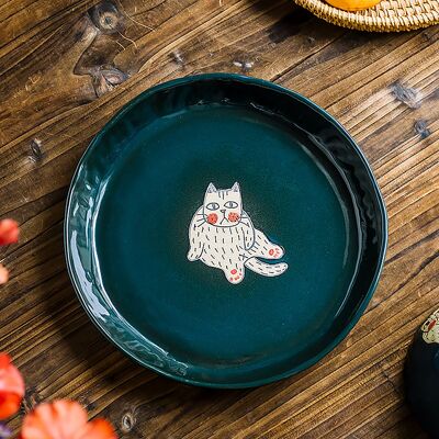 Adorables Assiettes Artisanales avec Motifs de Chats