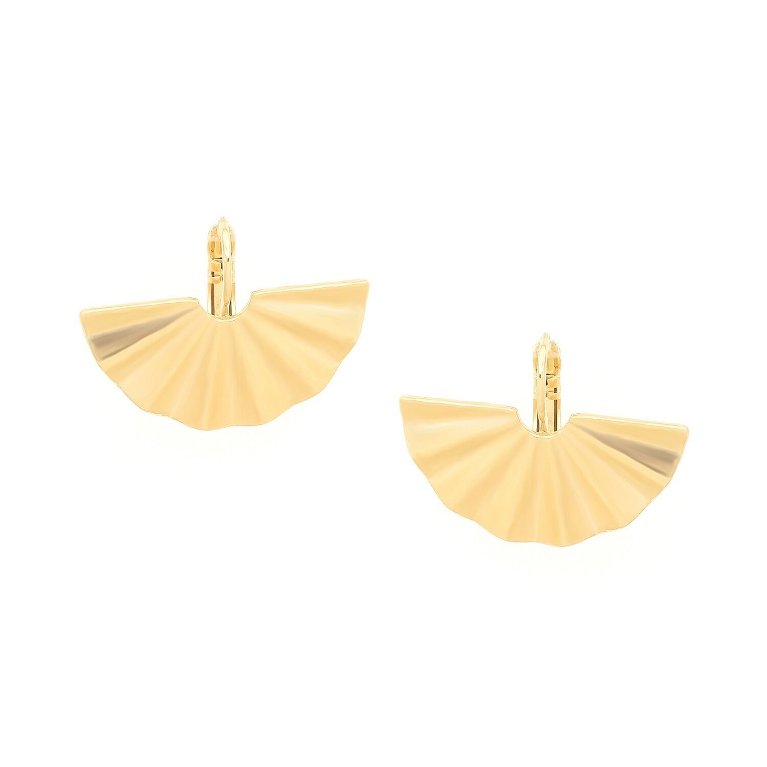 ANDALUSIA   boucles d'oreilles dormeuses éventail dorées