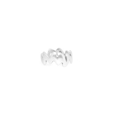 FIREWORK silver zigzag adjustable ring