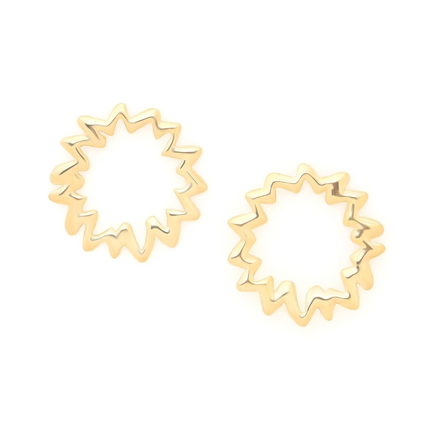 Runde goldene Steckohrringe „FIREWORK“