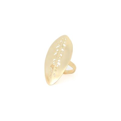 Anillo de hoja dorada RHAPHI