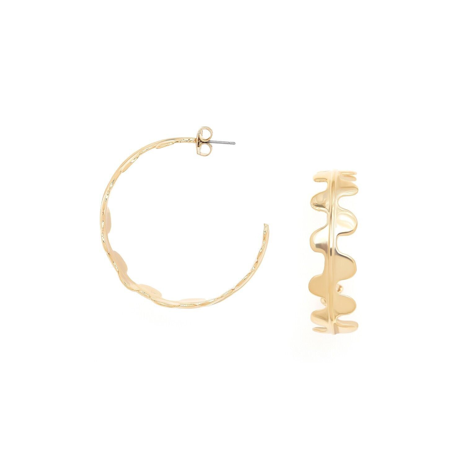 EPIPHYL  boucles d'oreilles créoles grand modèle doré à l'or fin