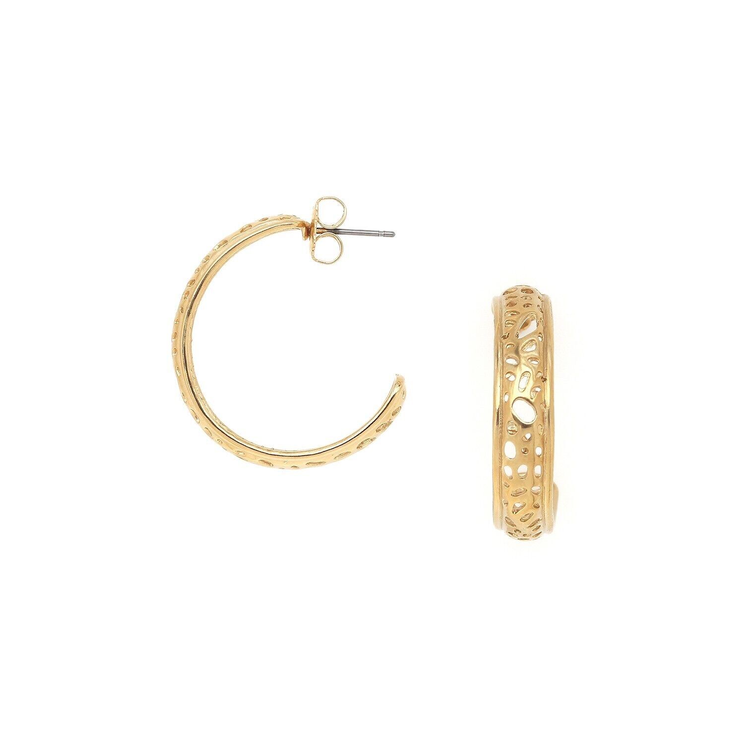 Orecchini a cerchio piccoli in oro CORALIA