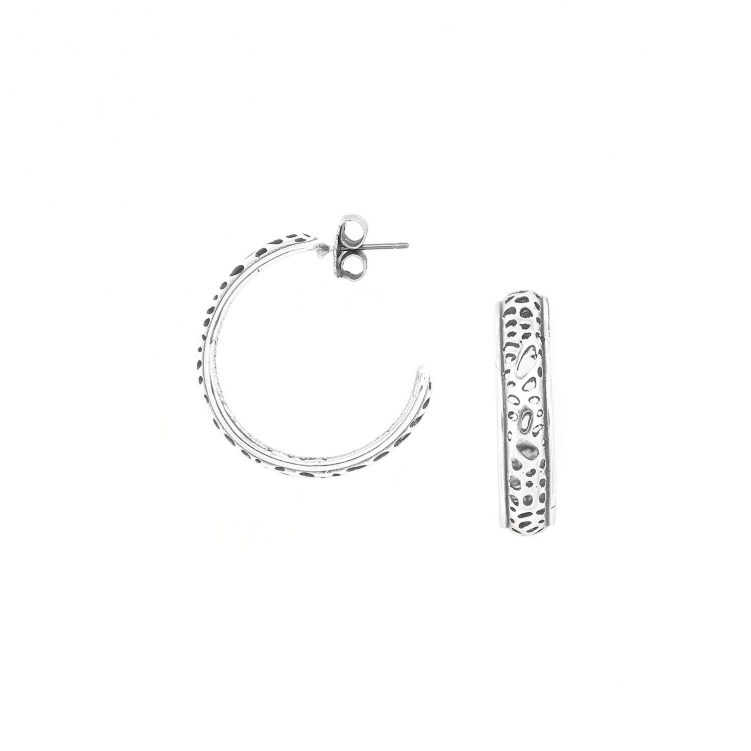 Orecchini a cerchio piccoli in argento CORALIA