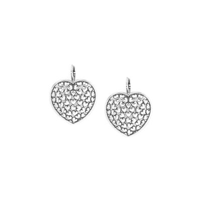 MON COEUR boucles d'oreilles dormeuses coeur argenté