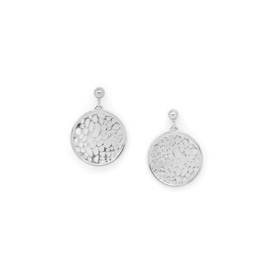 CORALIA boucles d'oreilles poussoir argenté petit modèle
