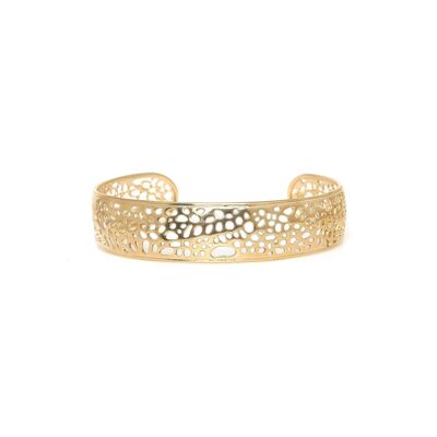 CORALIA bracelet manchette ajourée dorée