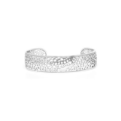 CORALIA bracelet manchette argentée ajourée
