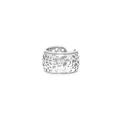 Anello regolabile traforato in argento CORALIA