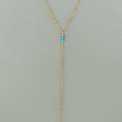 Collana Vince Long Fineline con pietre turchesi