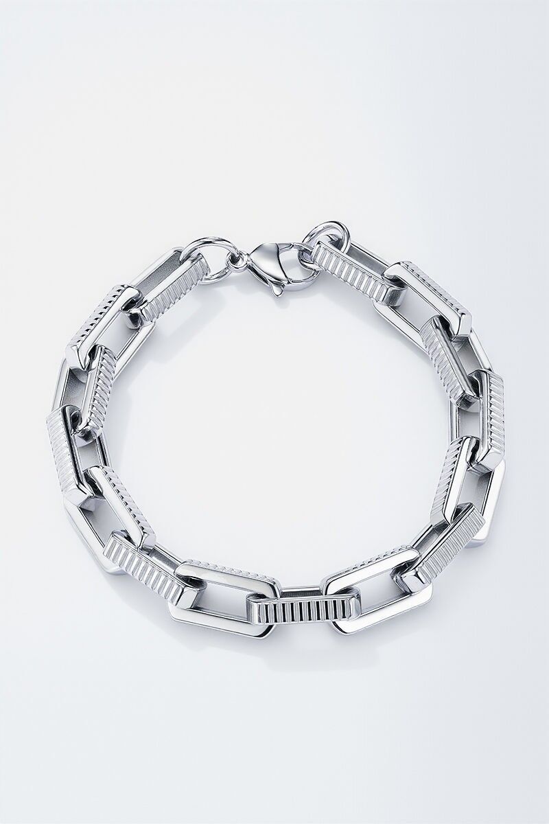 Bracciale in pelle e acciaio inossidabile 324OP82