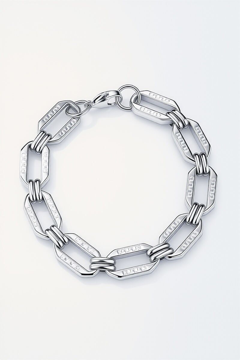 Bracciale in pelle e acciaio inossidabile 324OP83