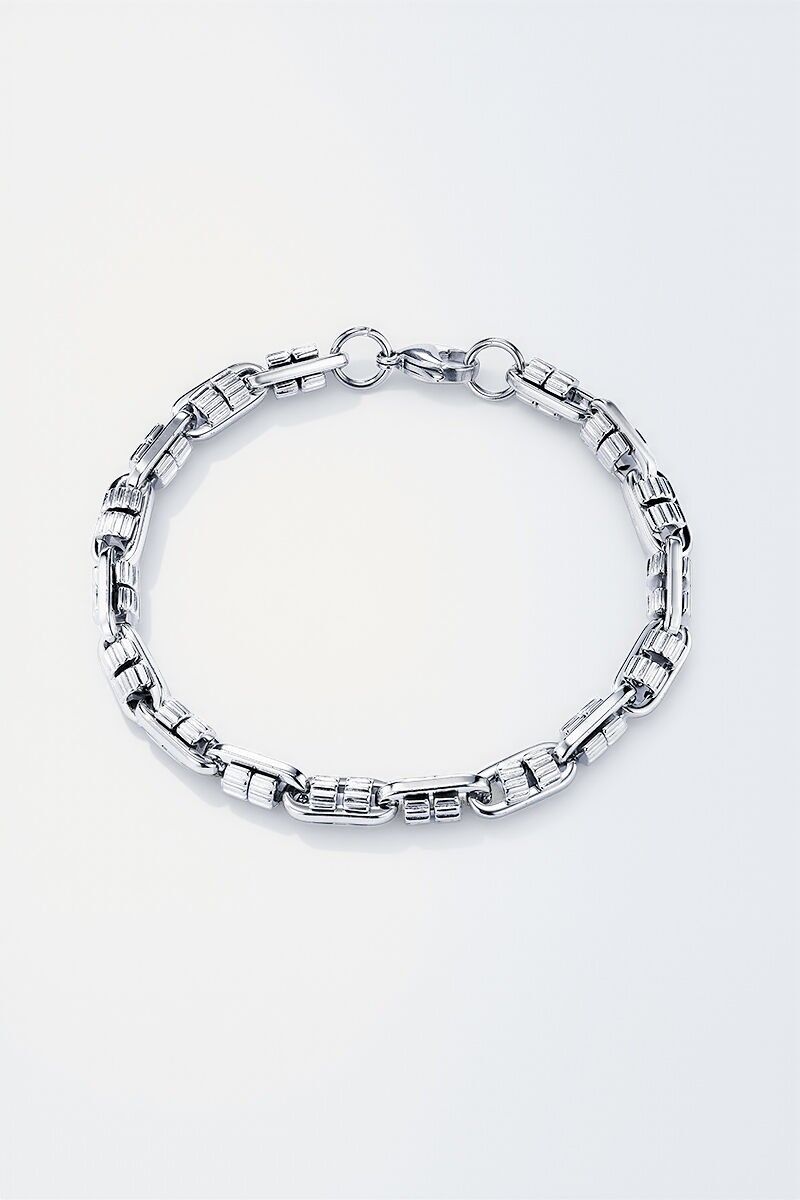 Bracciale in pelle e acciaio inossidabile 324OP85